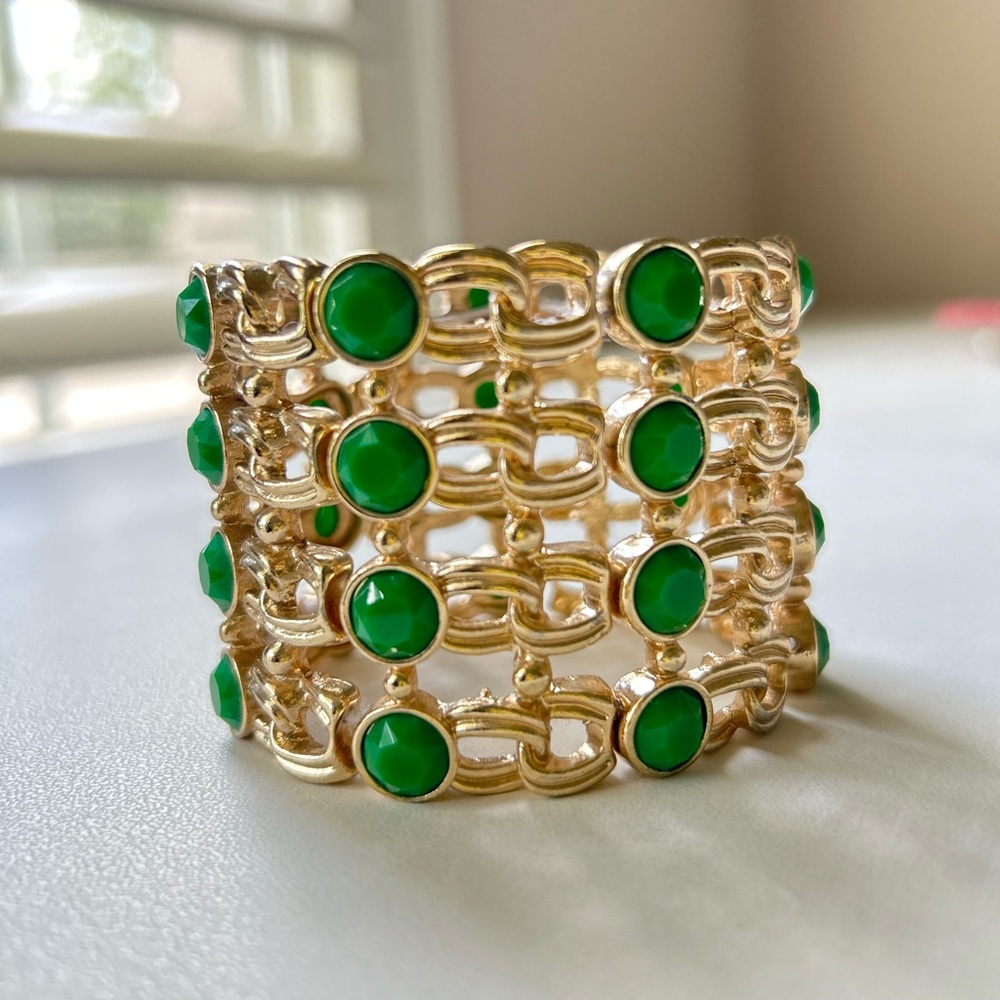 Gold & Green Statement Bracelet